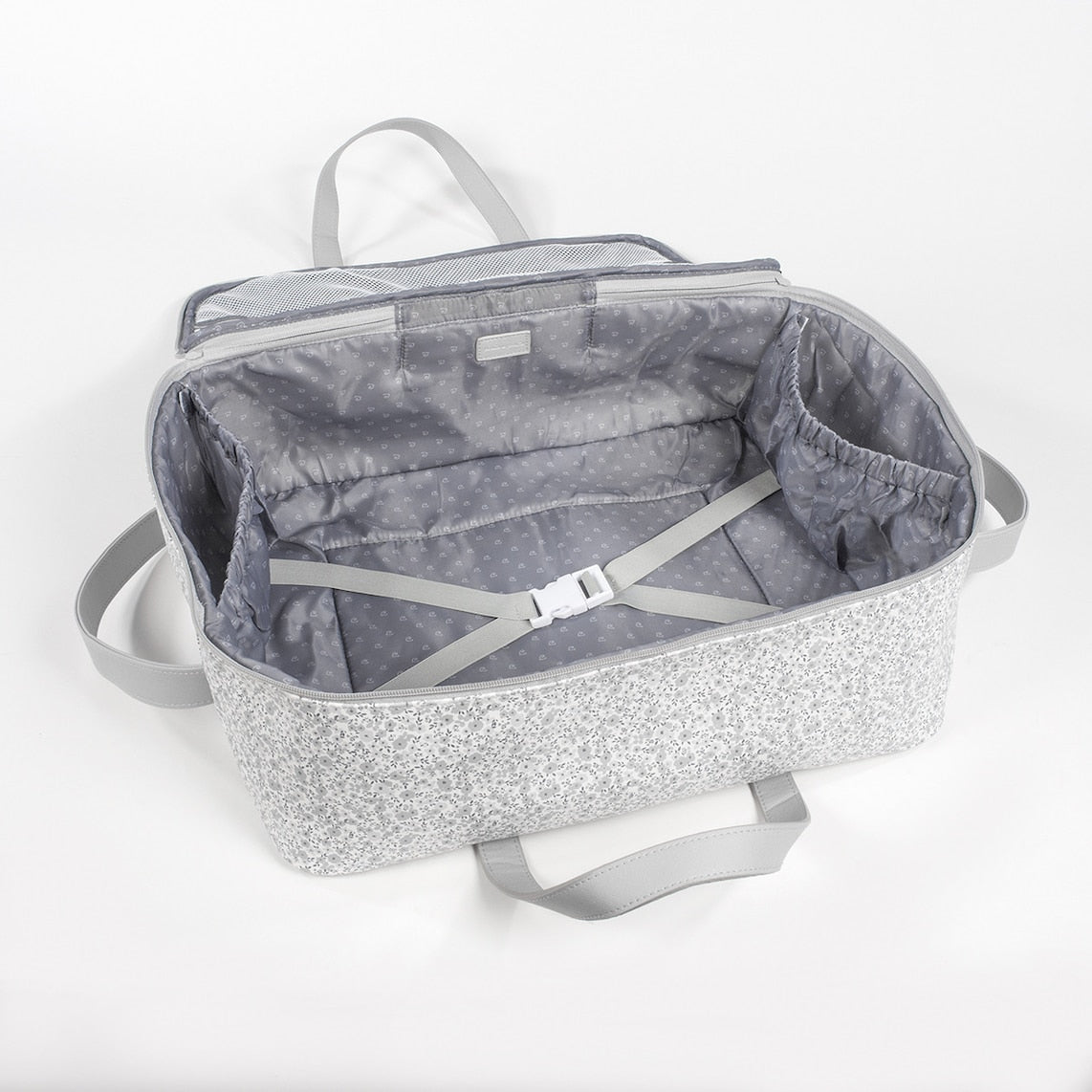 MALETA FLOWER MELLOW GRIS- PASITO A PASITO
