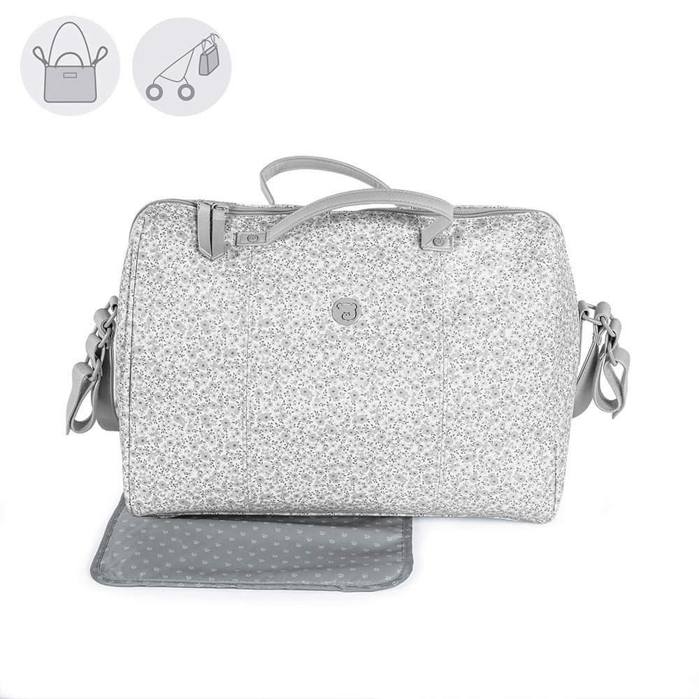 BOLSA CANASTILLA FLOWER MELLOW GRIS- PASITO A PASITO